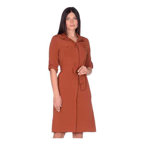 Платье женское Modis M201W00636O763 коричневое 48 в Остин